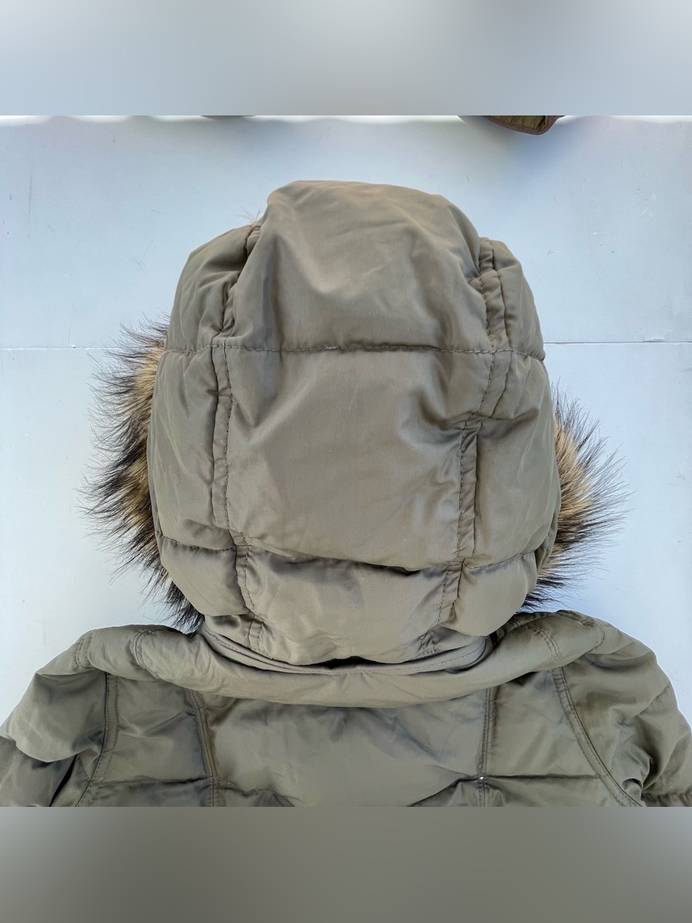 Y2K Hollister Puffer Jacket Medium Faux Fur Hoodie Down Feather Full Zip Vintage - Picture 9 of 9